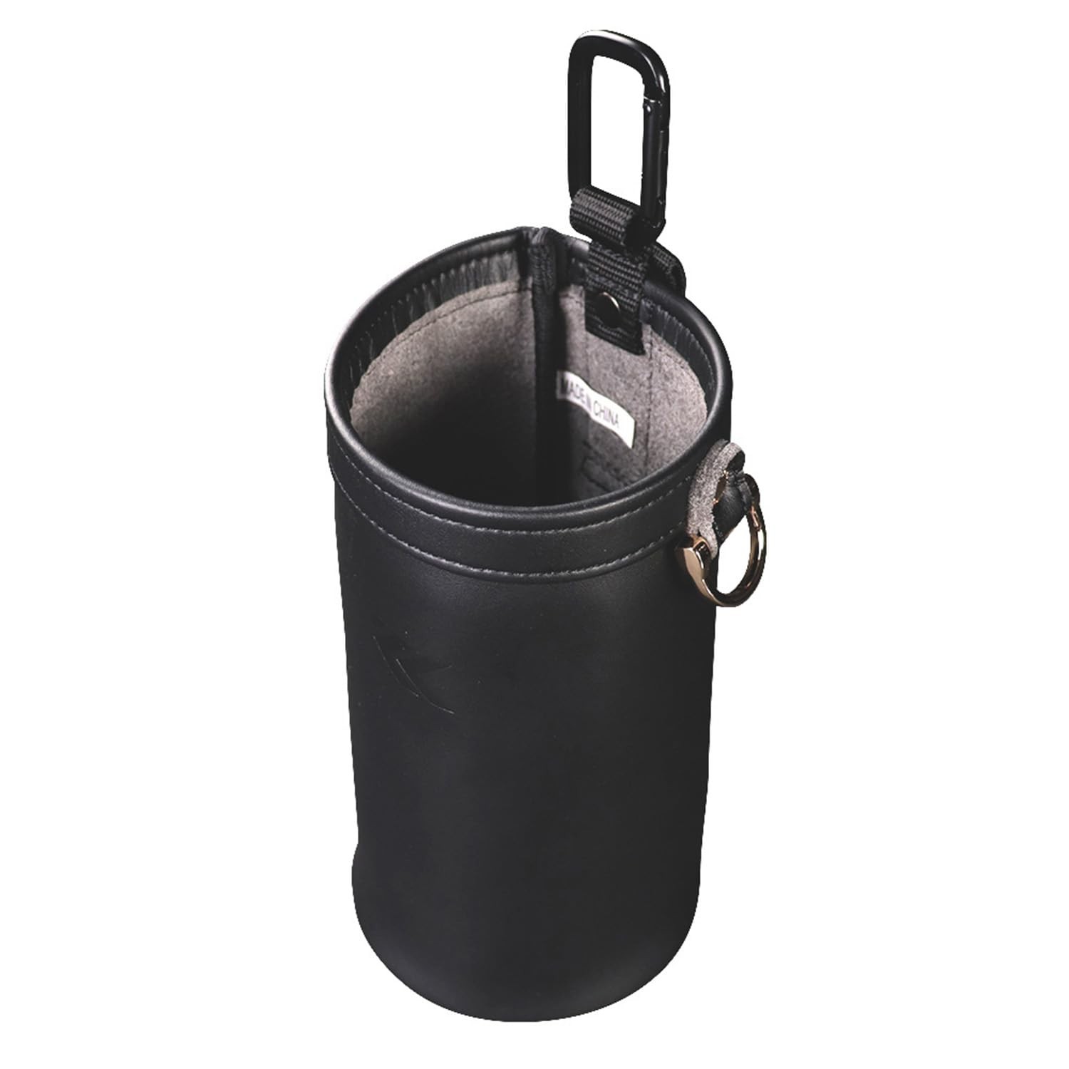 Fujiya AB-51BG Screw Bolt Pouch Large Black Gold Light PU Leather Series Japan