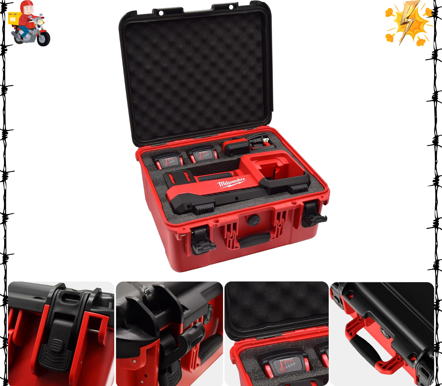 Air Compressor Hard Storage Case for Milwaukee M18 Inflator 2848-20 – Waterpr…