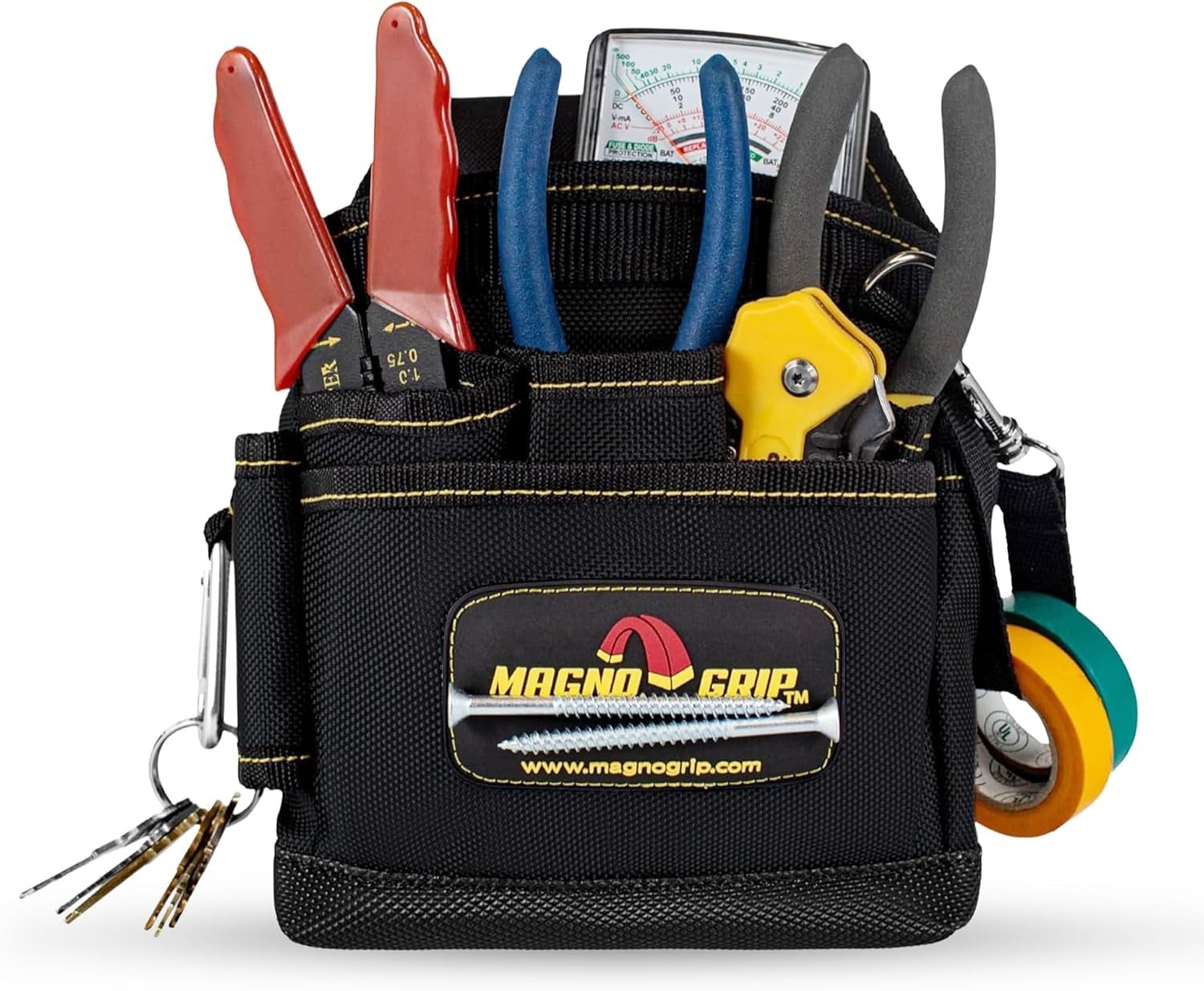 9-Pocket Magnetic Tool Pouch – Heavy-Duty 1680D Ballistic Polyester, Durable …