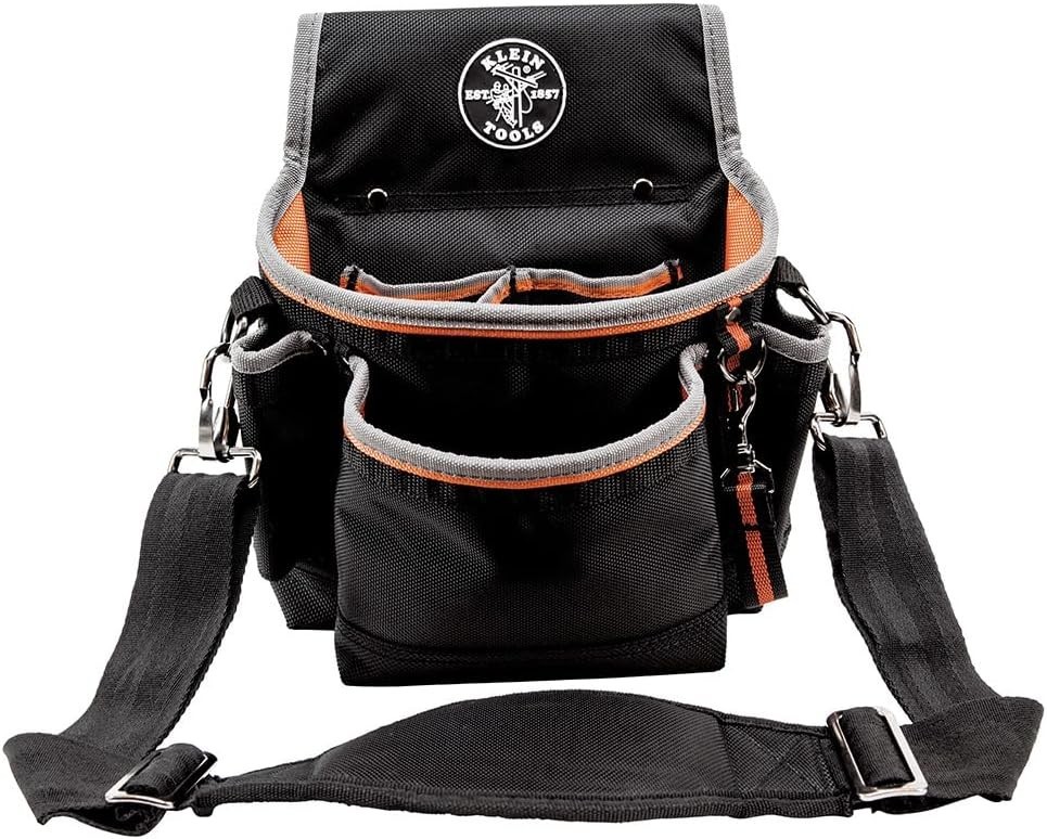 Klein Tools 5243 Tradesman Pro 15-Pocket Pouch with Padded Strap and Tape Thong