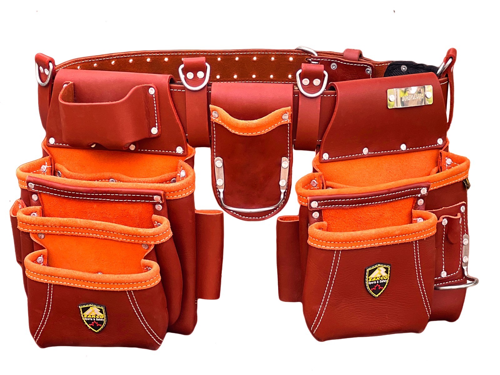 PRO 19 TOP GRAIN LEATHER FRAMER CARPENTER FASTENER TOOL BAG BELT TOOL RIG SET