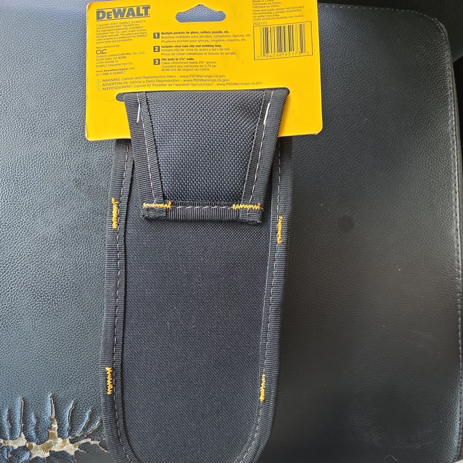 DeWalt Small Tool Pouch Holder Belt Mounting Wrench Tape Pliers Blades USED VGC