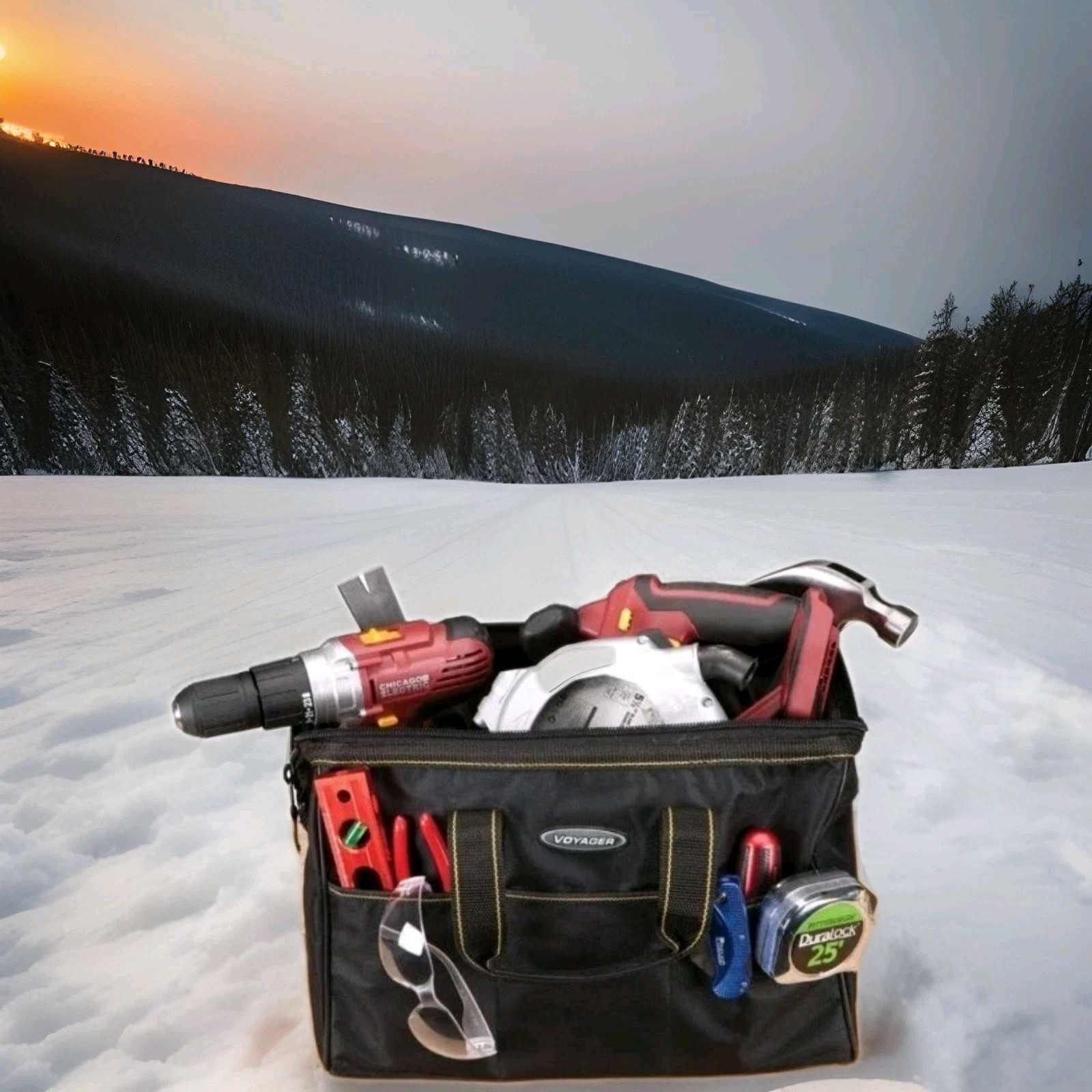2 X Voyager 12″ Portable Tool Bag with 21 Pockets and 24 lb Capacity Tool Bag