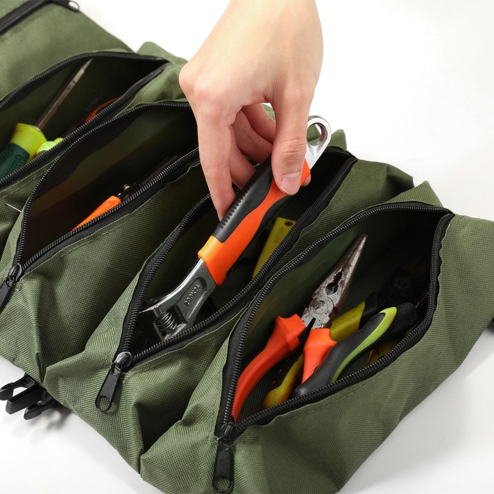 Multi-Purpose Tool Bag Roll Up Wrench Pouch Easy Carry Hanging 5 Organize Pocket