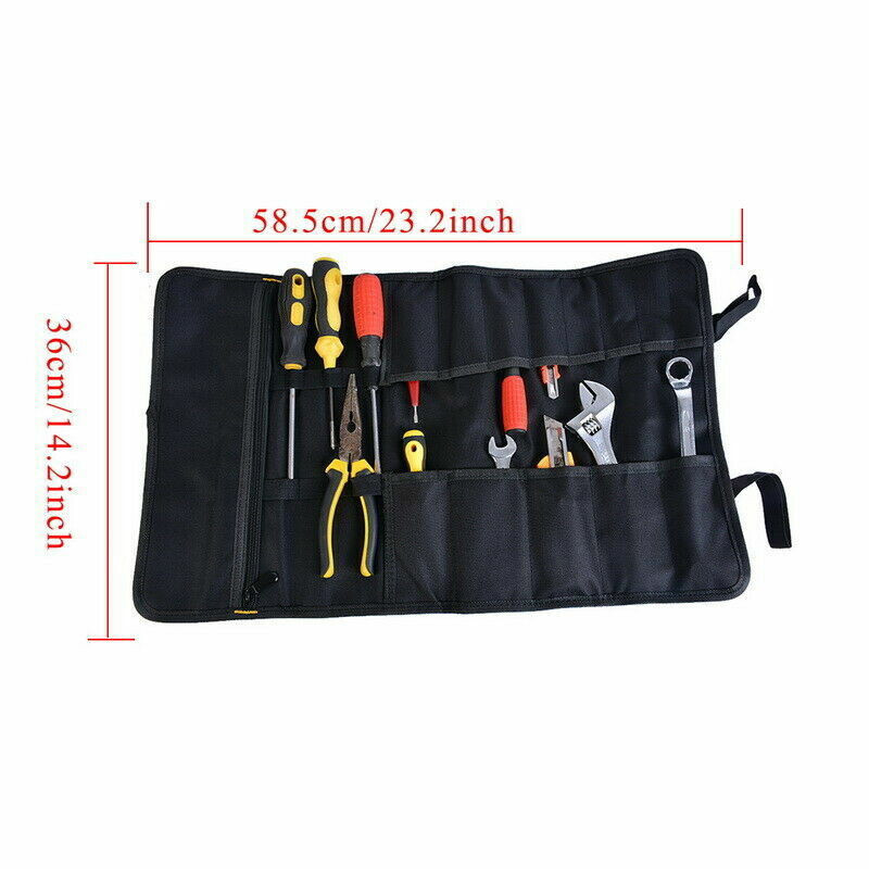 Electrician Tool Pocket Bag Roll Up Storage Organizer Bags Canvas Chisel Toolkit