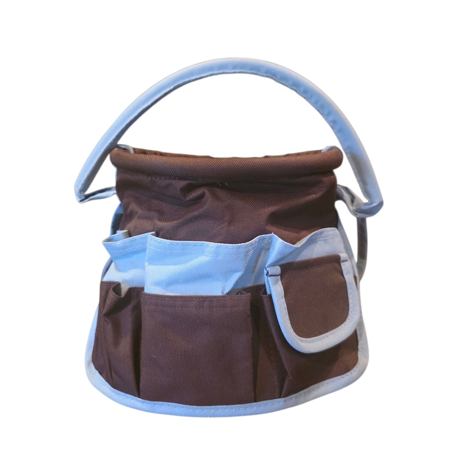 Neatnix Brown Blue Tool Caddy Organizer Bag Pockets Tote Garden Craft Carry