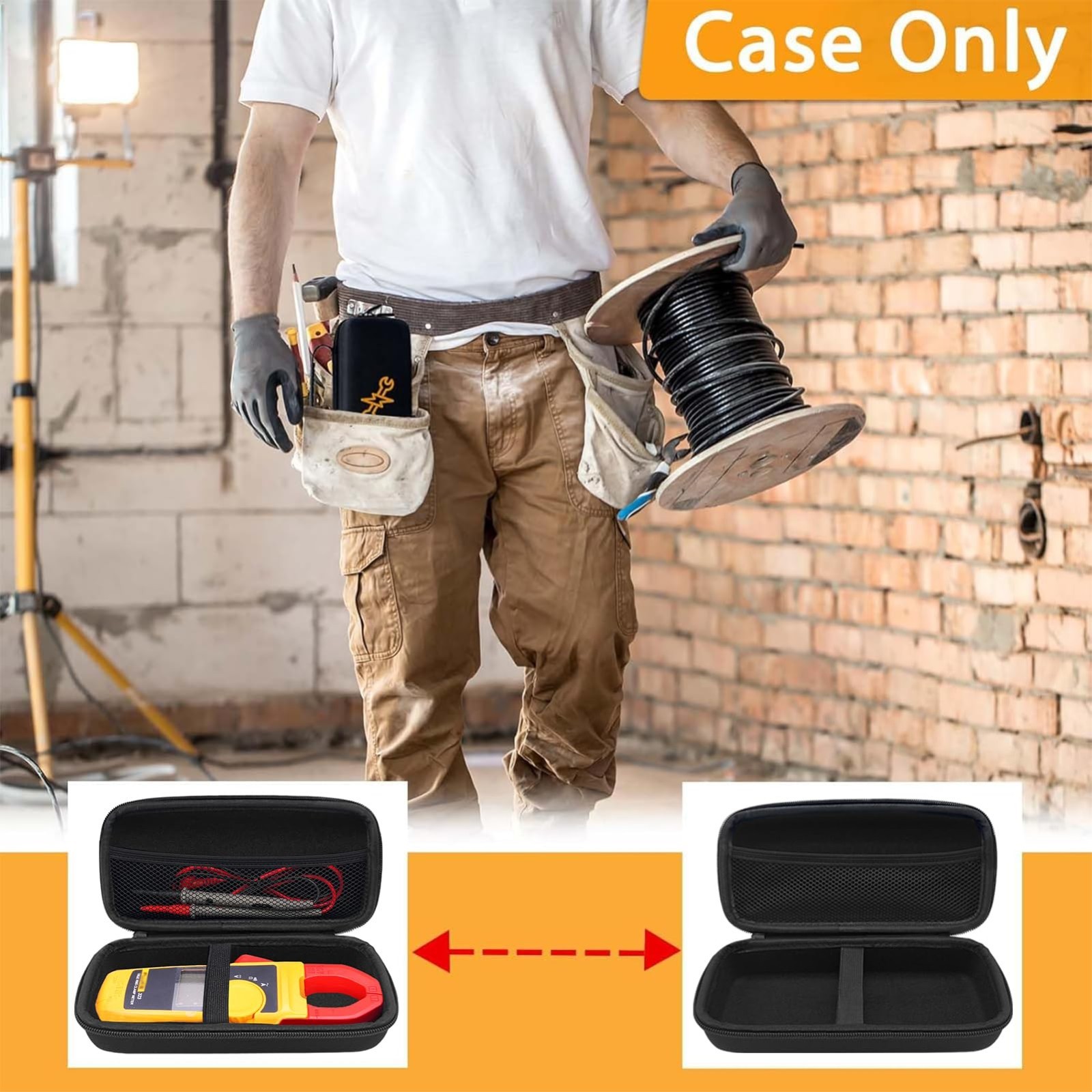 Hard Tool Carrying Case for Fluke Clamp Multimeter 323 324 325 303 305 – Case On