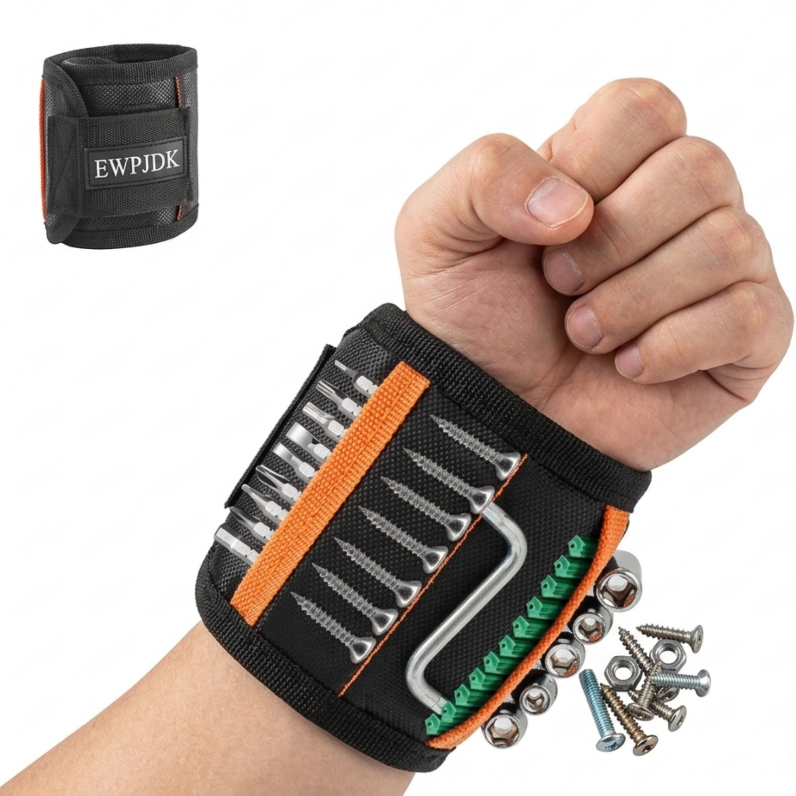 Magnetic Wristband Tool Holder for Screws Nails Drill Bits DIY Repair Band