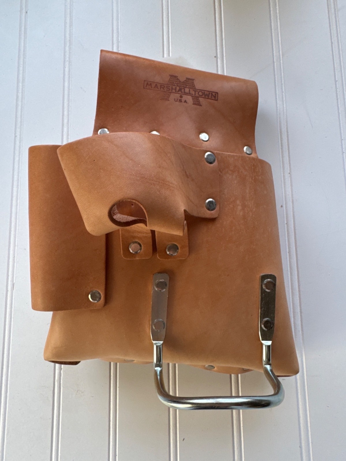 Marshalltown Leather Drywall Pouch Tan 8×9.5 Inches Heavy-Duty Rivets Durable