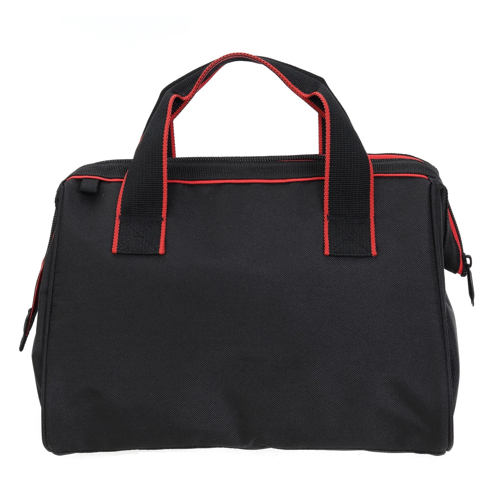 Hyper Tough 12-Inch Polyester Tool Bag, with Full-Length Zipper and Double Strap