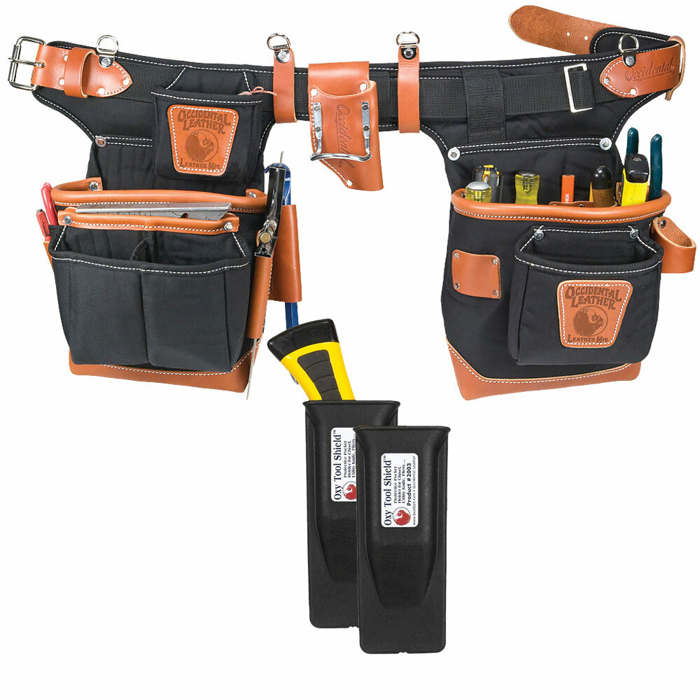 Occidental Leather 9850 Adjust-to-Fit Fat Lip ToolBelt Bundle w/(2) 2003 Shields