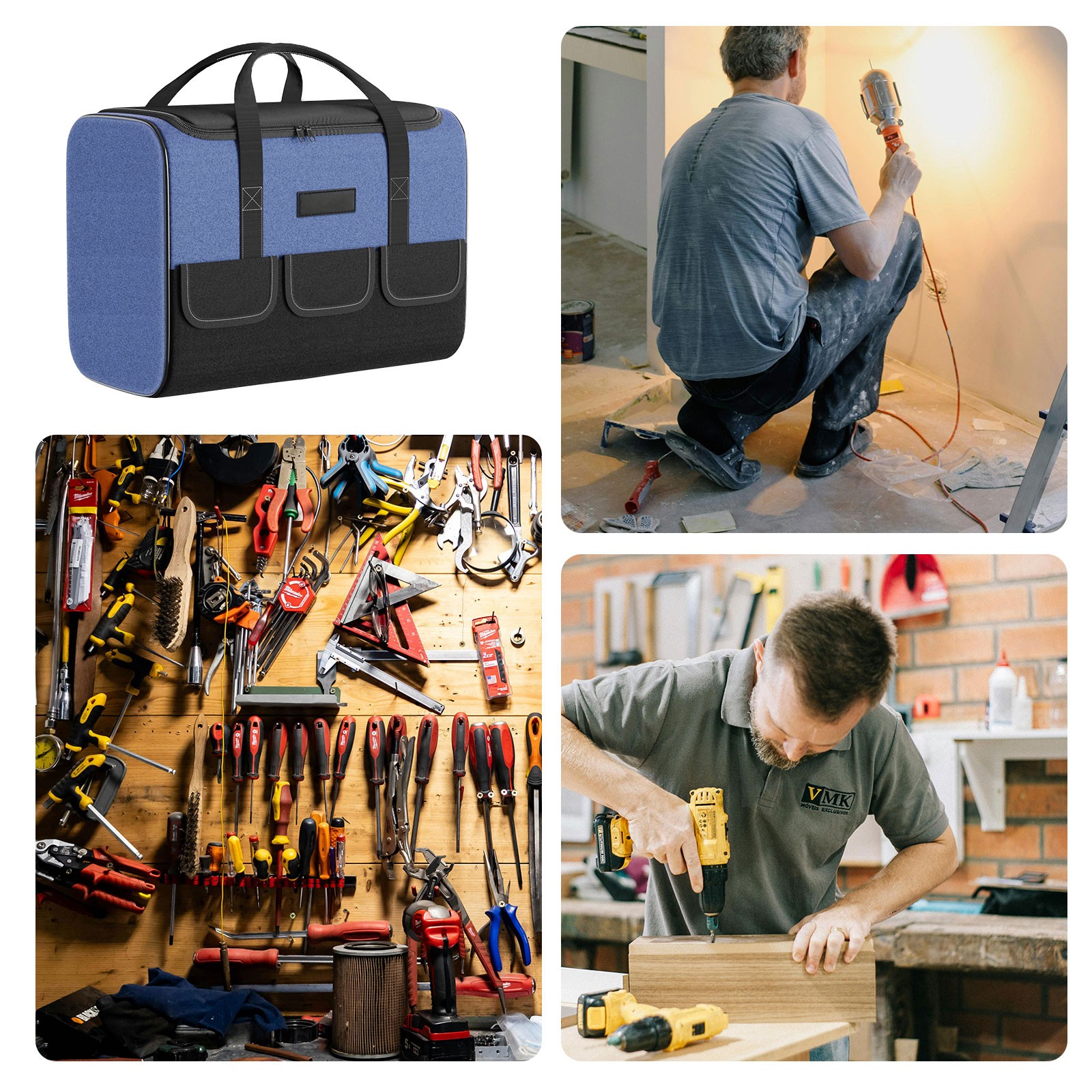 Multifunctional Tool Bag Heavy Duty Large Capacity Portable Storage Bag Outdoor