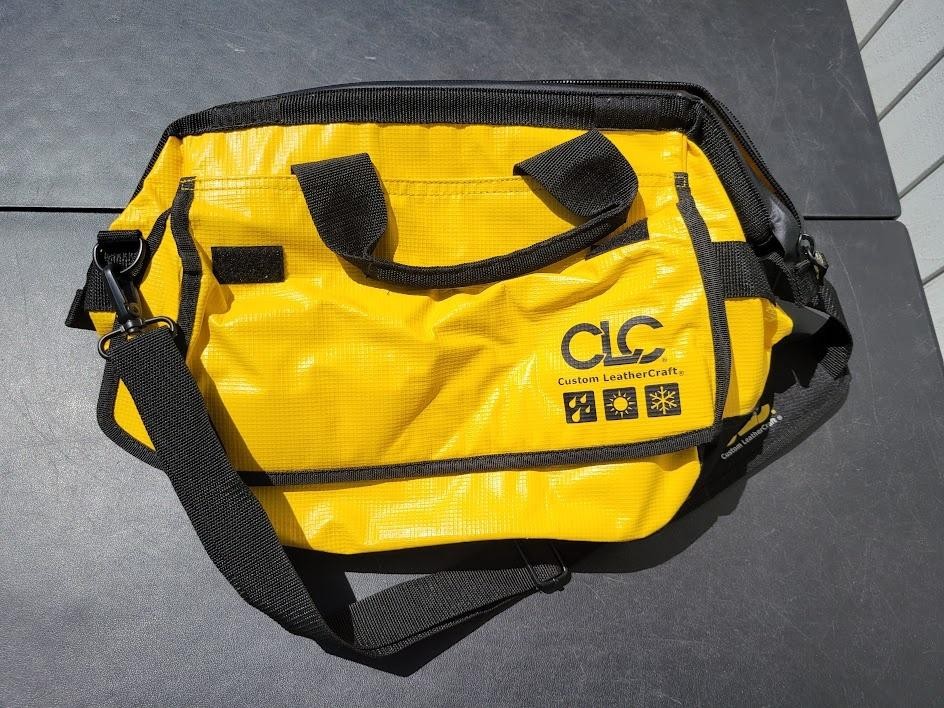 CLC Custom LeatherCraft Tool Bag Yellow Fabric Zipper Shoulder Strap Organizer
