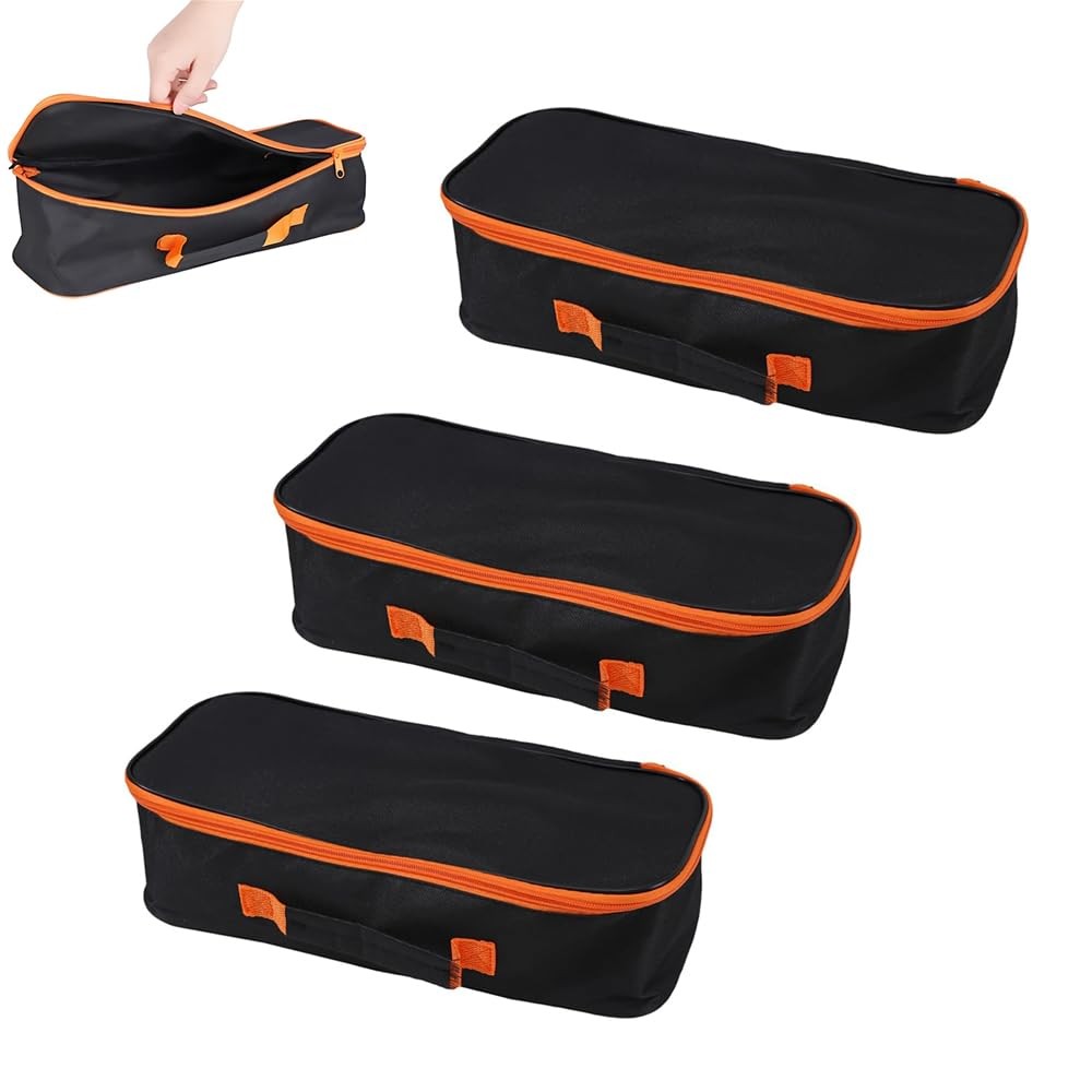 Kudriod Open Top Tool Tote,Wide Mouth Power & Hand 16 inch-3pcs, Black