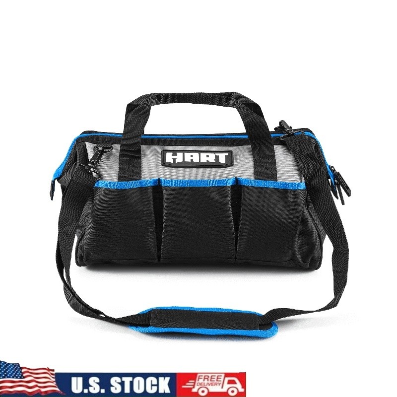 Durable 16 Inch Water Resistant Tool Bag W/ Padded Shoulder Strap 10 Pockets New