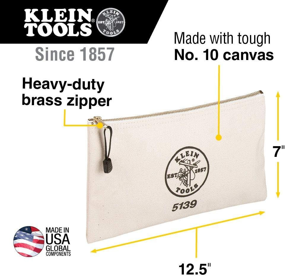 5109 Canvas Bucket, Wide-Opening Straight-Wall Tool Bucket with Black Molded Bot