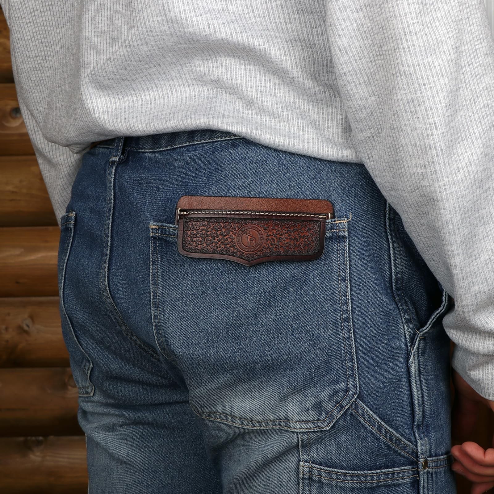 Genuine Leather Pocket Protector for Men – Durable Tool Pouch for Jeans & Shirts