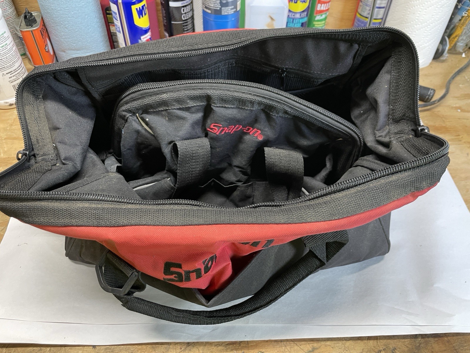 Snap-on Tools Power Tool Tote Bag Black and Red Set 18” And 14” Tool Bag
