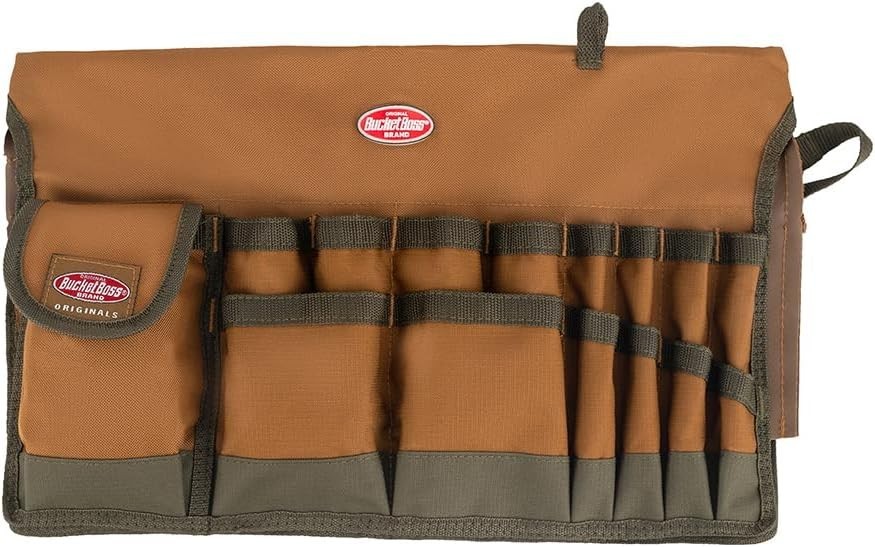 Round Portable Tool Organizer in Brown with 33 Compartments Fits 5 Gallon Bucket
