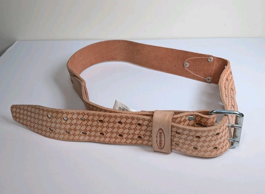 McGuire-Nicholas 2″ Leather Prof Work Belt Tool Belt in Saddle Raw Cow Hide 46”L