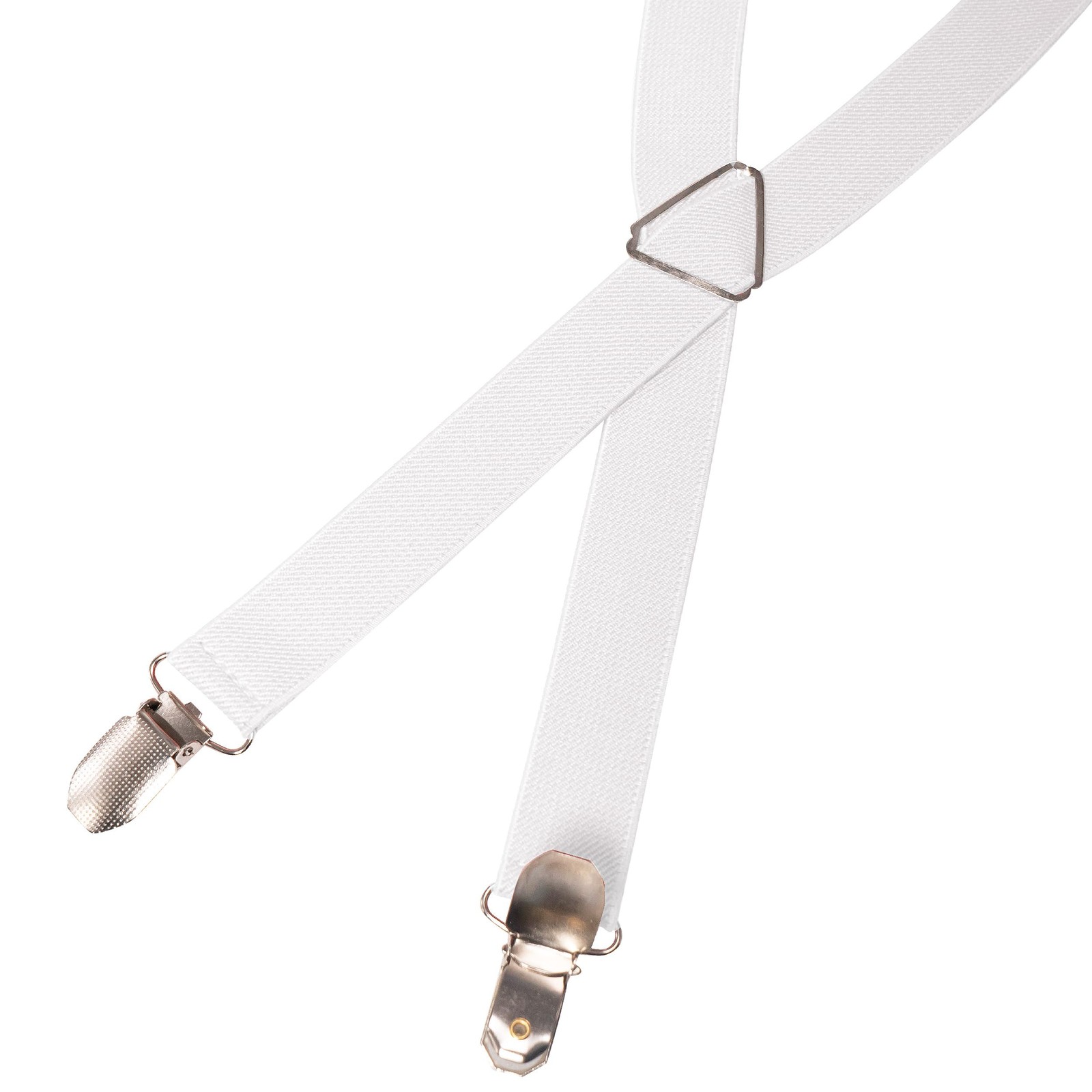 RBOCOTT Mens White Suspender with 4 Clips Adjustable up to 1 meter,