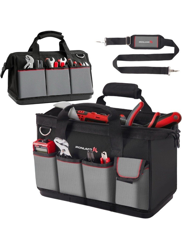IRONLAND Tool Bag Organizer 16.5 Inch for men, Waterproof Heavy Duty ToolBag