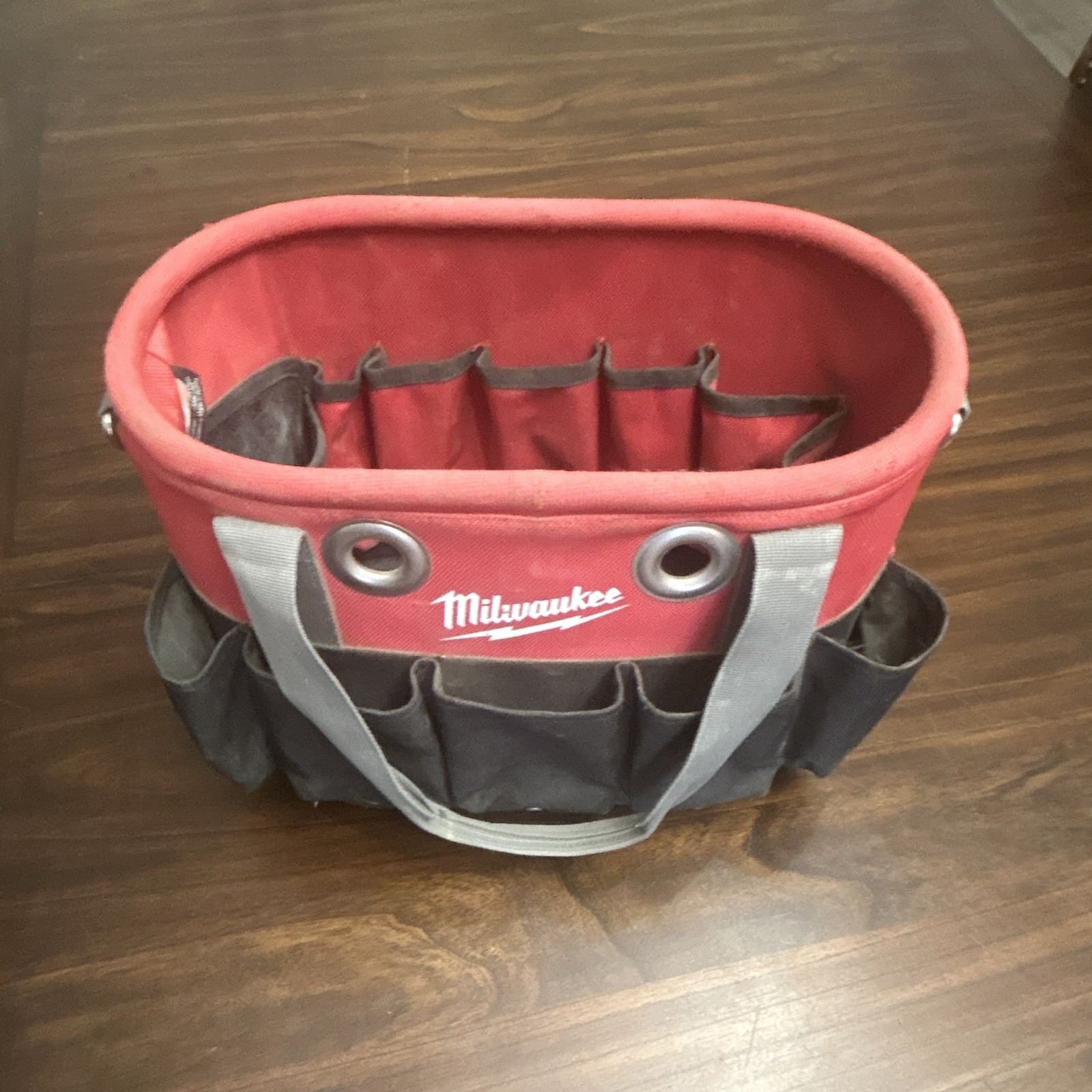 Milwaukee Open Top Tool Bag Tote with Handle, Red/Black/Gray