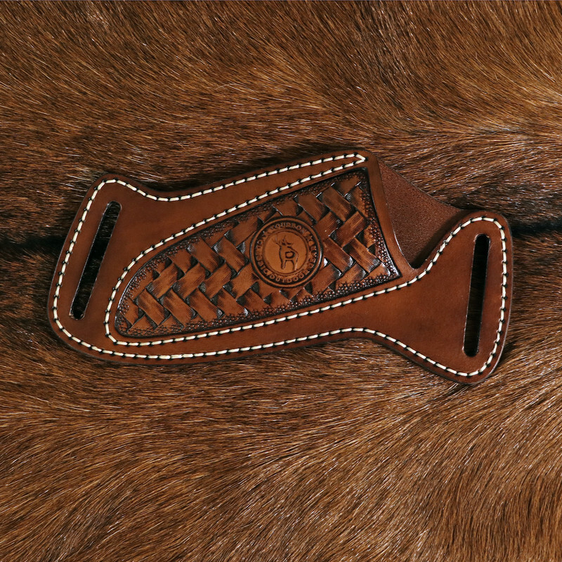 TOURBON Slanted Pancake Knife Sheath Fixed Blade Belt Holster Hunting Camping