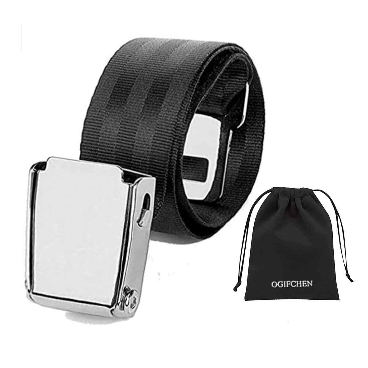 Adjustable 7-31″ Airplane Seat Belt Extender – 1 Count (Pack of 1), black