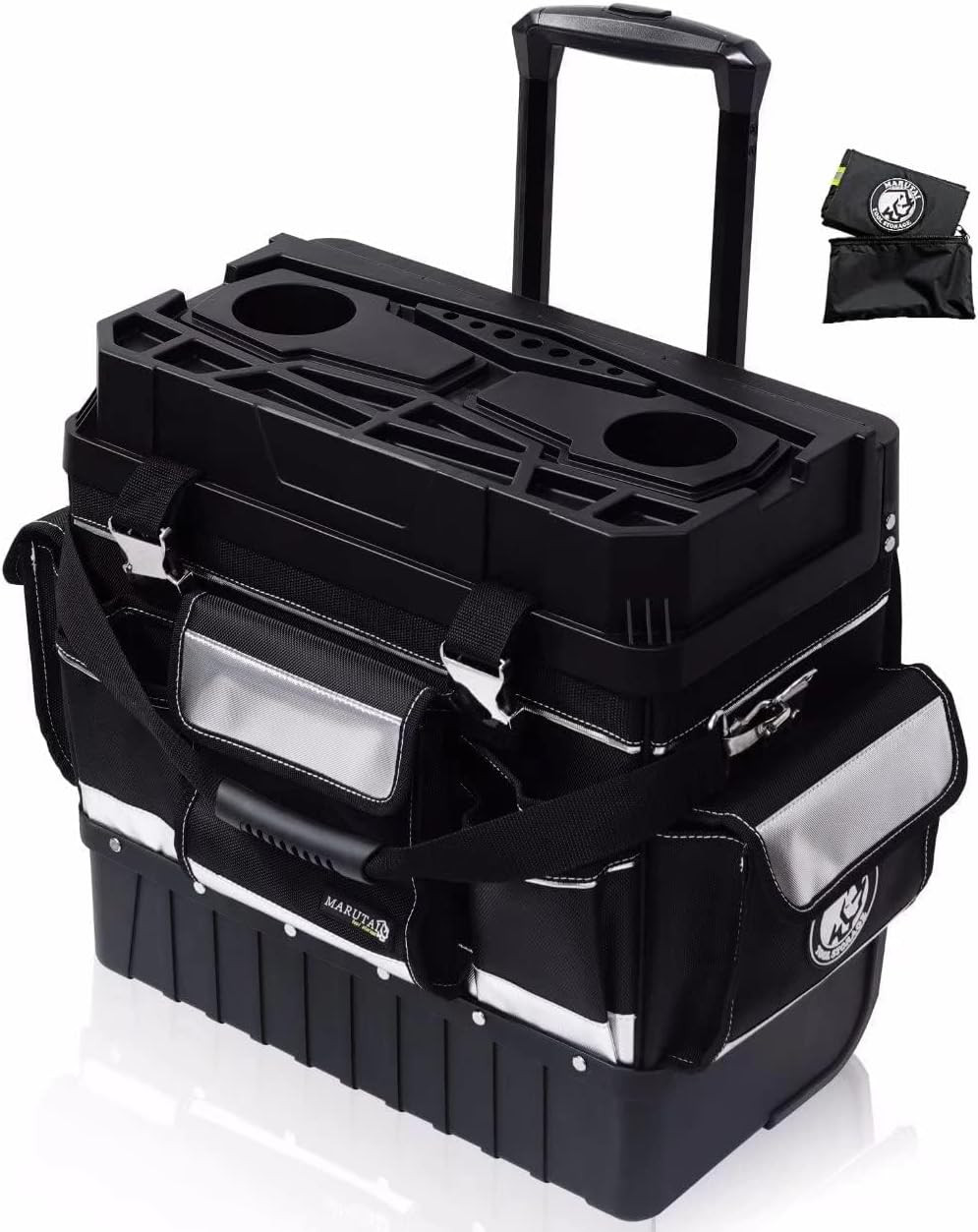 18” Rolling Tool Bag with Wheels, Tool Bags Organizer, with Telescopic Handle a