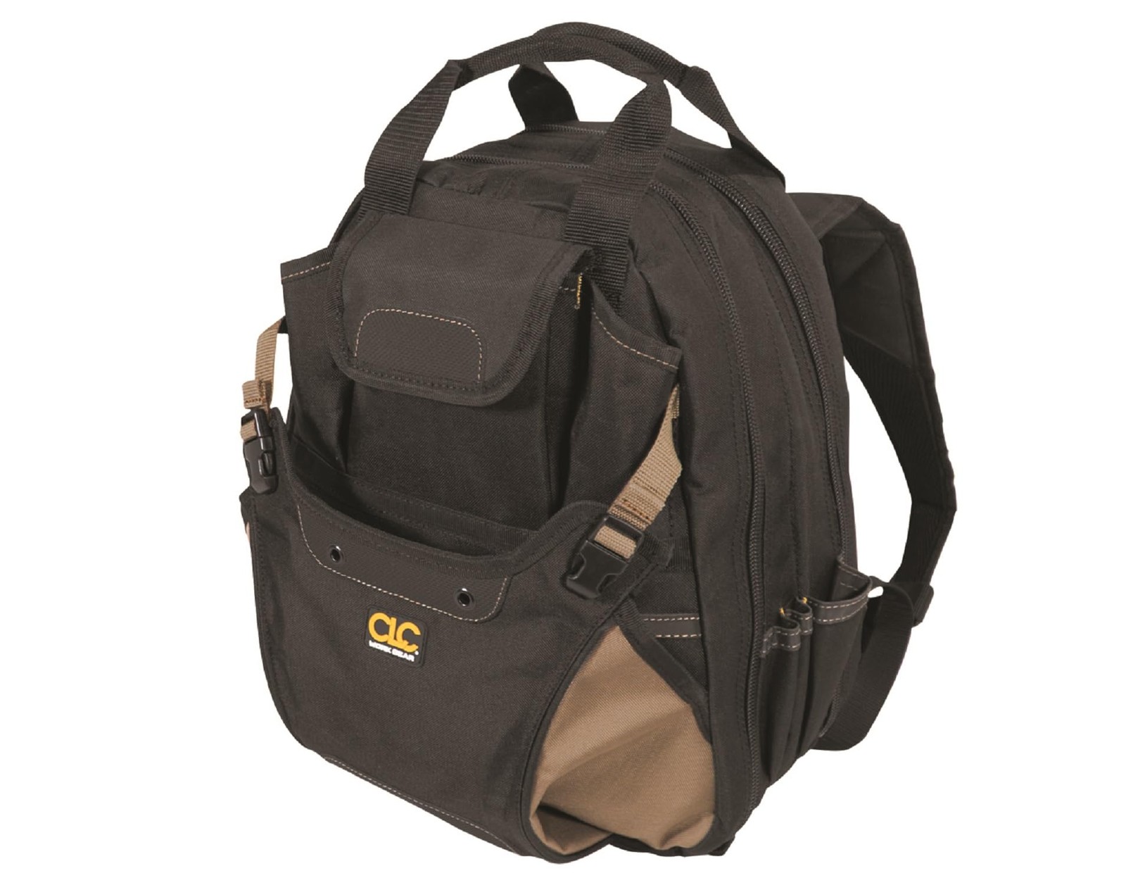 CLC Work Gear 1134 Carpenter’s Tool Backpack, 13.75″W x 16″H x 8.5″D., Black