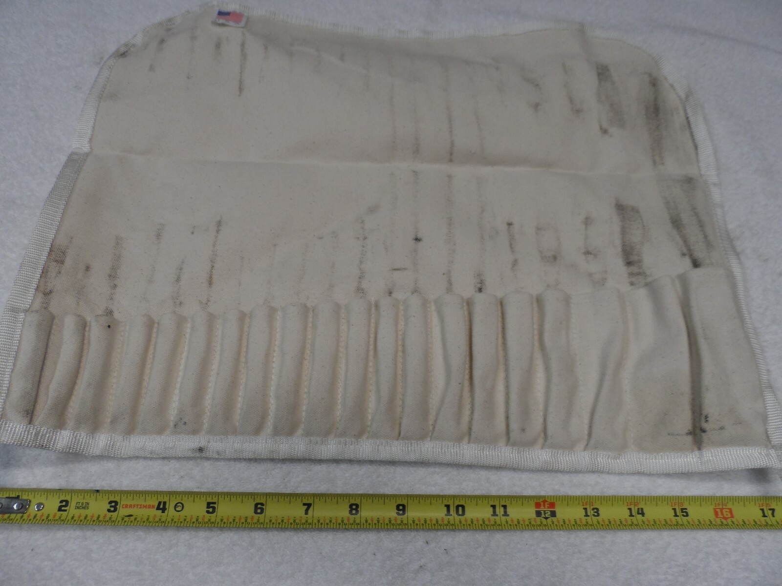 White Canvas Pouch for Chisels (Craftsman, Snap-On, Other) – made in USA