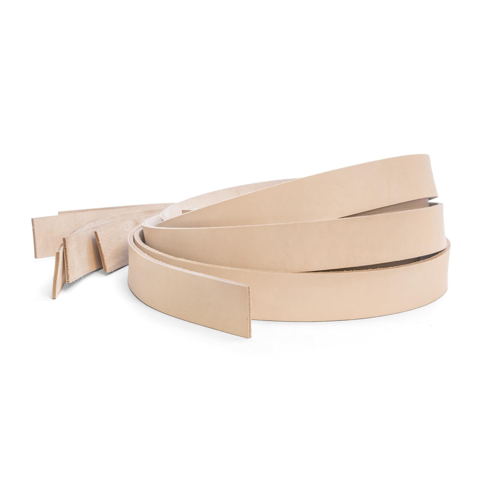 Realeather Tooling Belt Strips 1.5 inch 6 Pack Brown Leather Strap