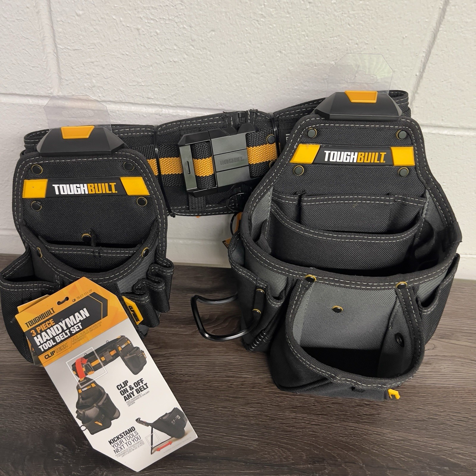 TOUGHBUILT CLIPTECH SERIES 3-PIECE HANDYMAN TOOL BELT SET TB-CT-111-CP BLK