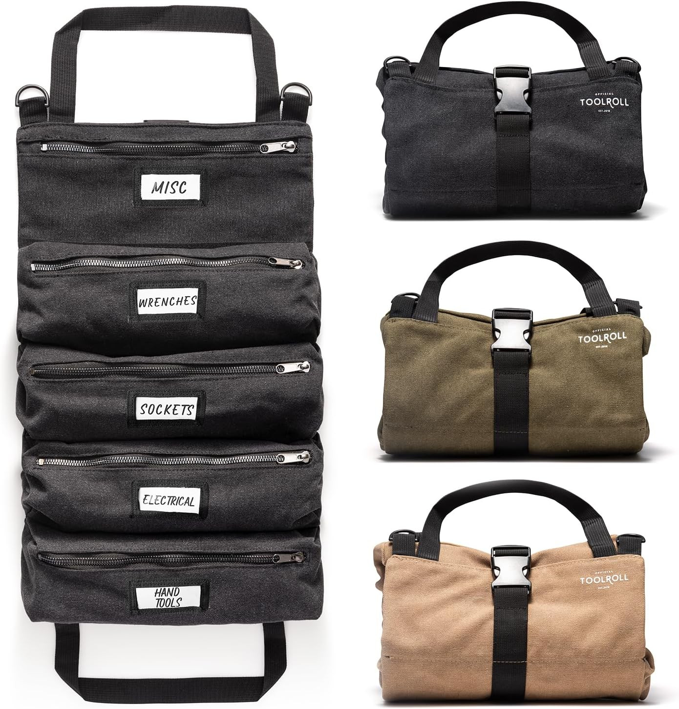 Official Legacy Tool Roll Bag, 5-Pocket, 20 X 12 In, Armygreen, Made in USA | Ea