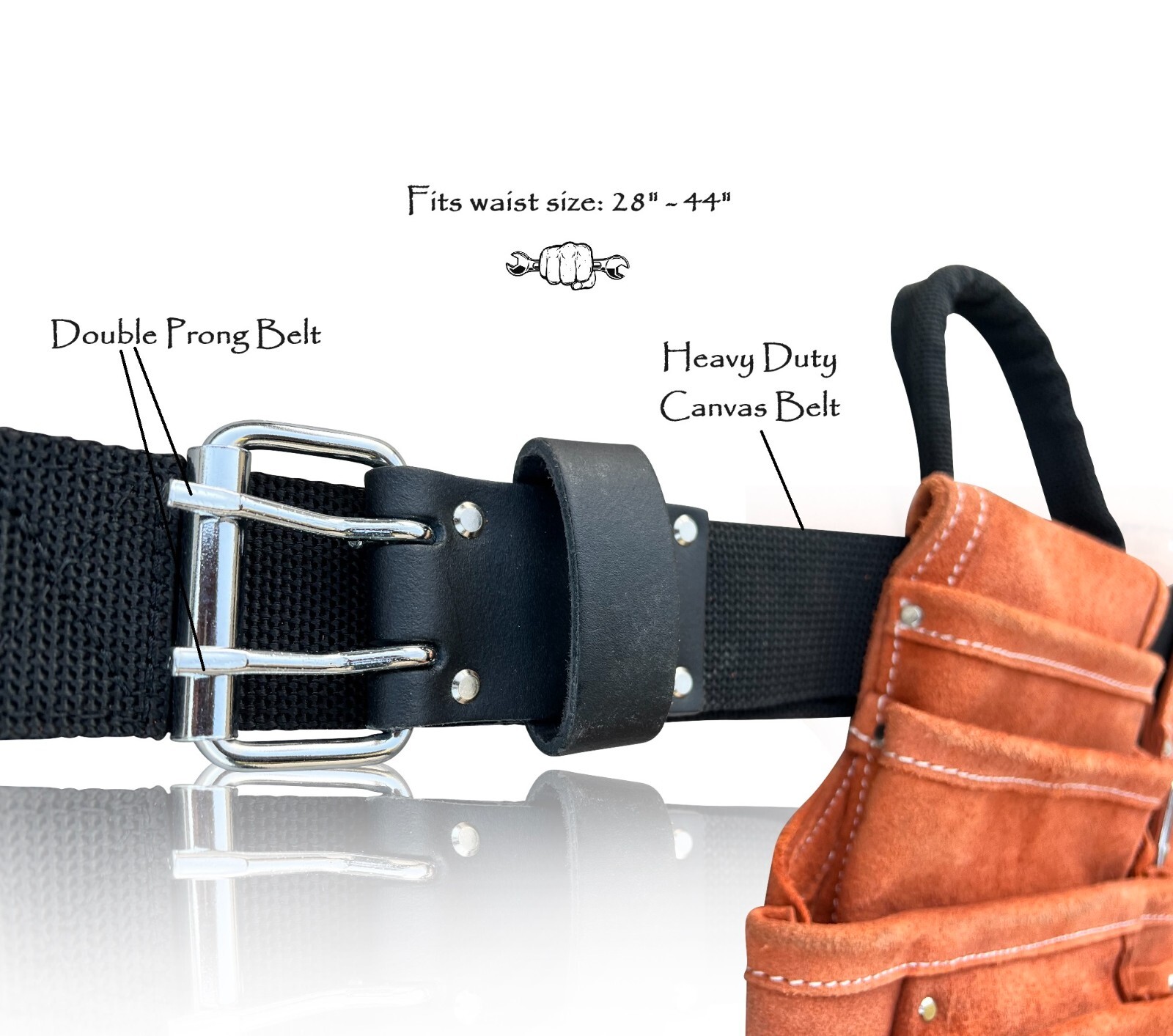 Professional Grade Heavy Duty Suede Leather Framer Roofer Belt with Handles