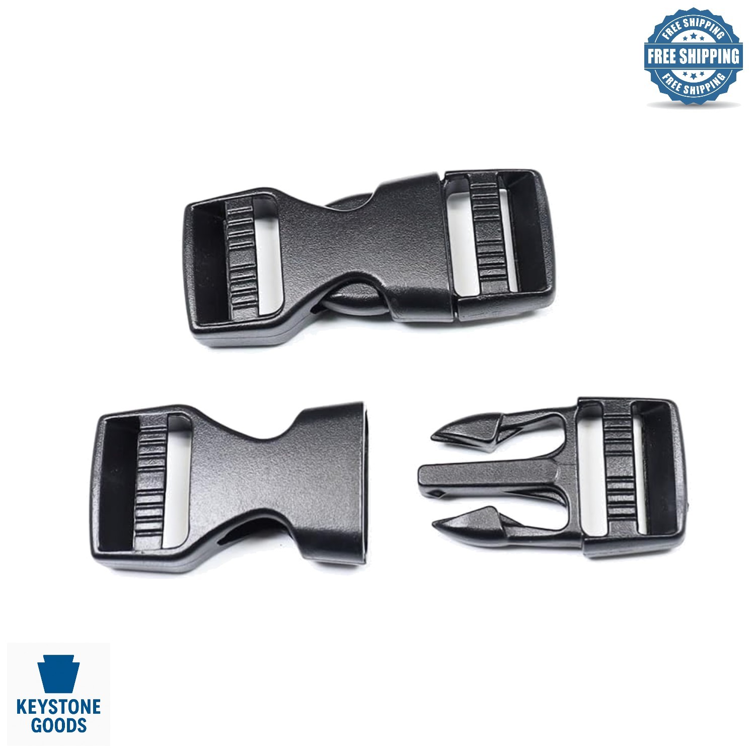 Heavy Duty 3/4 Inch Plastic Side Release Buckles for Straps & Backpacks – 2 Pack