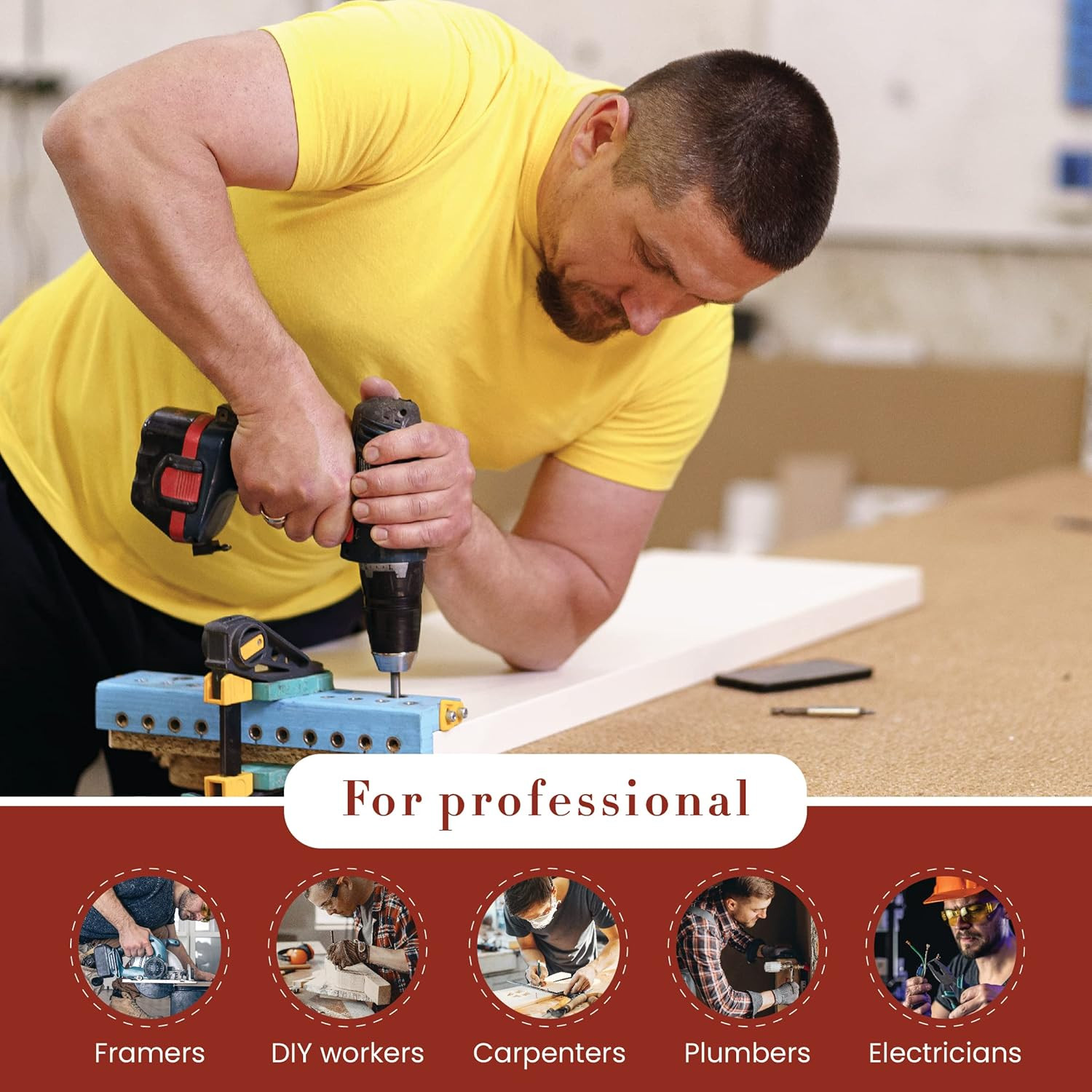 – 4 Piece and 17 Pockets Pro Framer’S Combo, Tool Belt with 2 Tool Pouches and 1