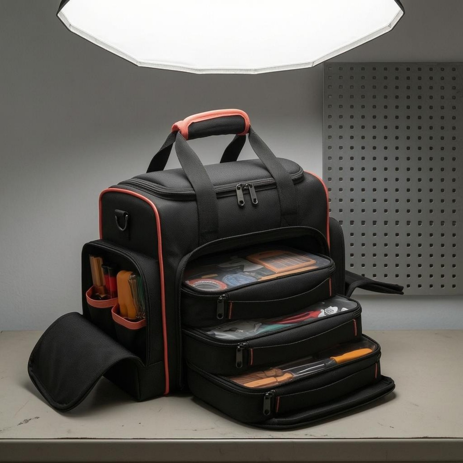 Electrician Tool Bag Multiple Pockets for Worksite, Electricians