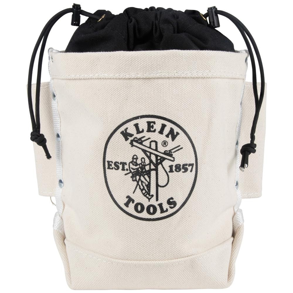 Klein 5416TCP Tool Bag – 3 Pockets, Extra Tall, Drawstring Closure in Canvas