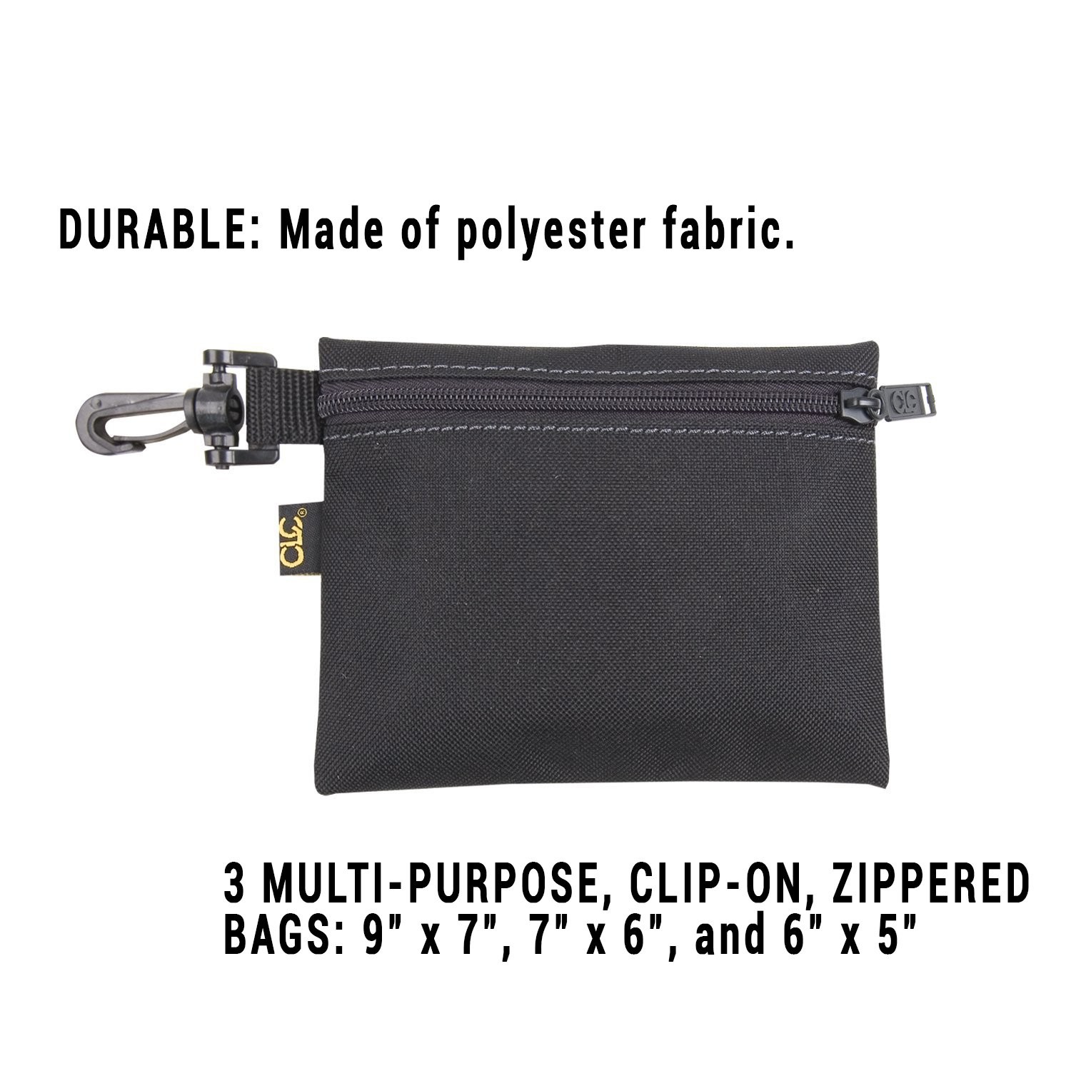 CLC Custom Leathercraft 1100 Multi-Purpose Clip-on Zippered Pack of 1, Multi