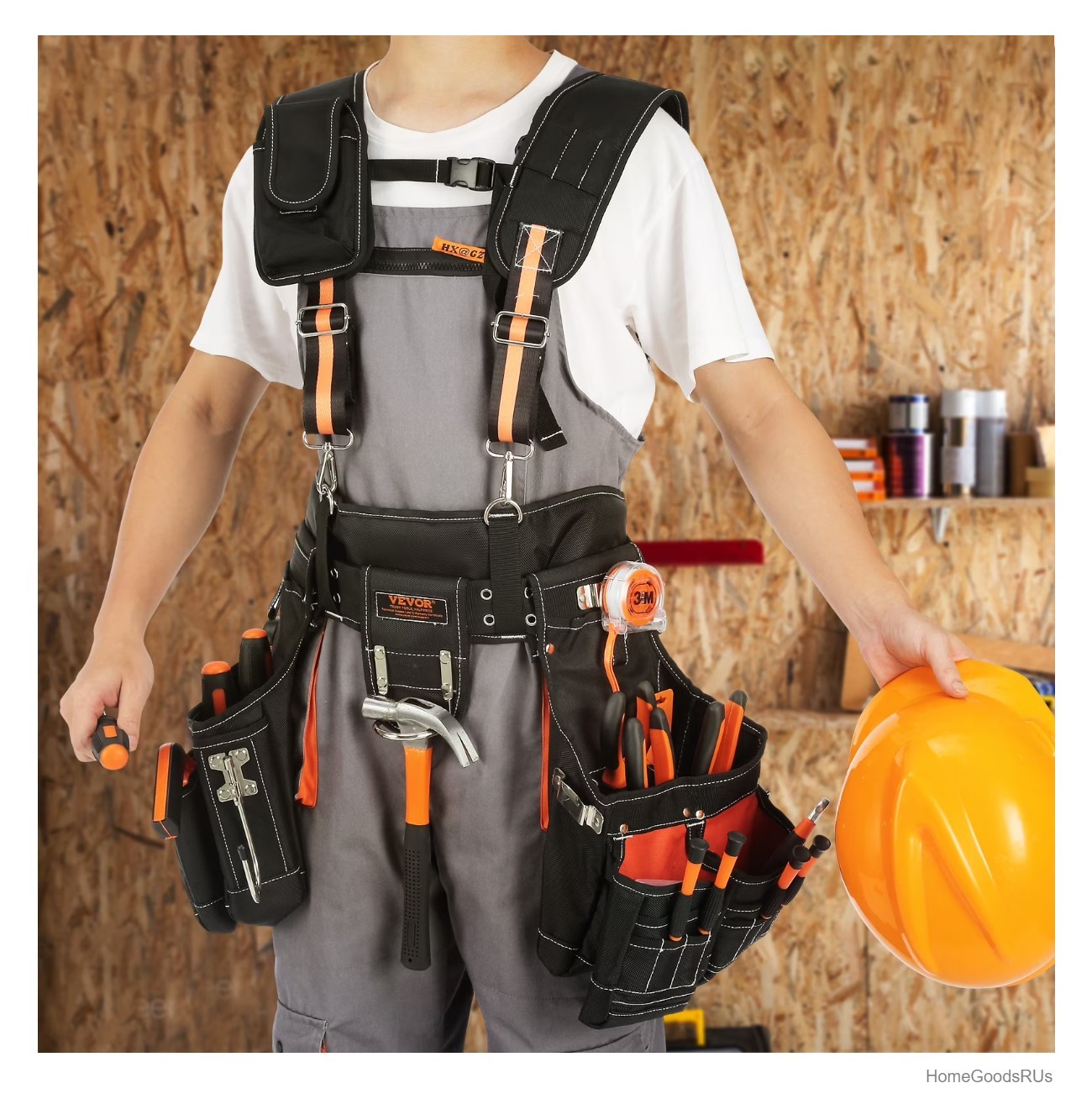 Tool Belt with Suspenders 29 Pockets Adjustable 1680D Polyester Carpenter Pouch