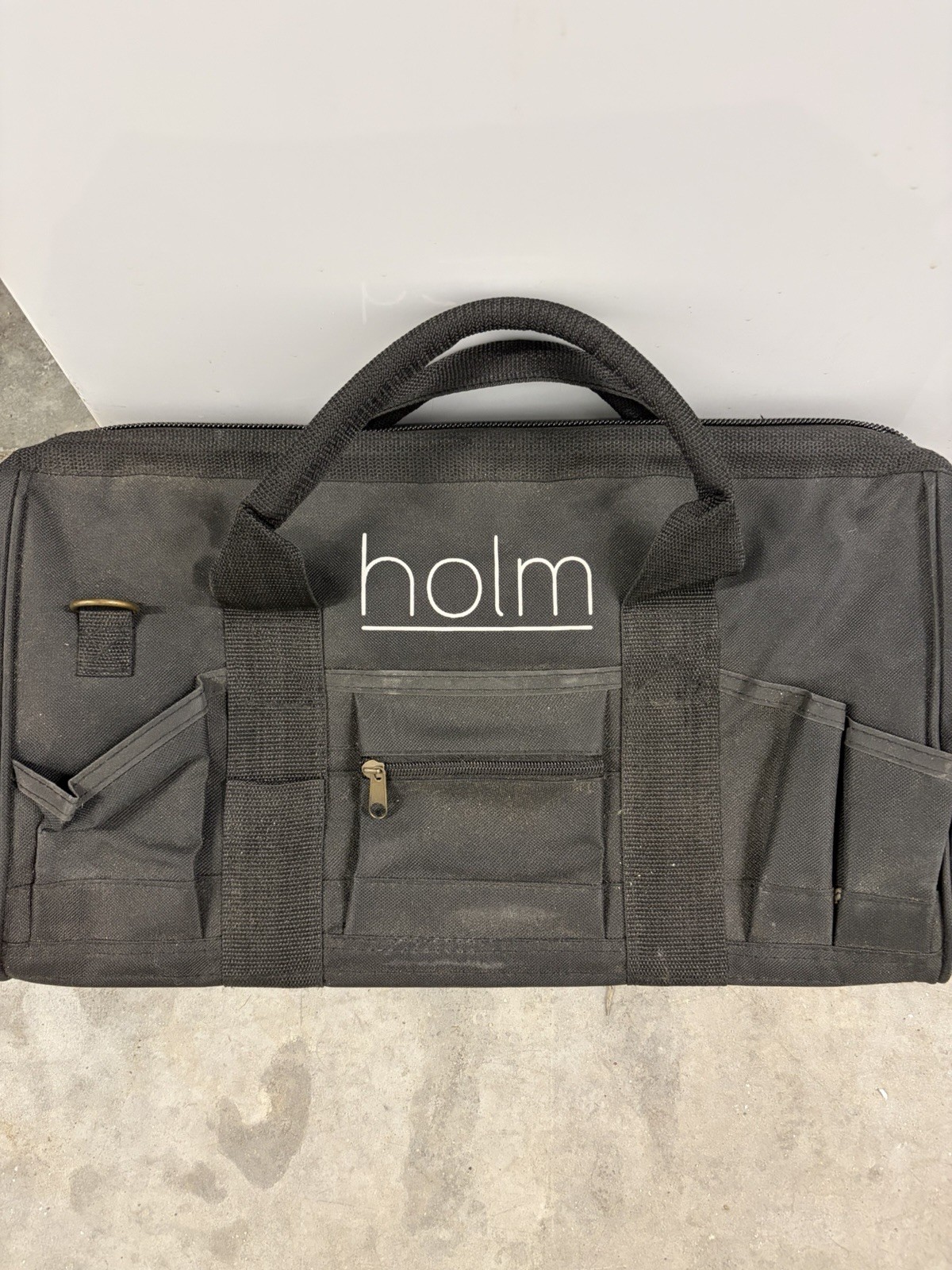 Holm Fabric Tool Bag Multiple Pockets Zipper Closure Carry Handles heavy duty