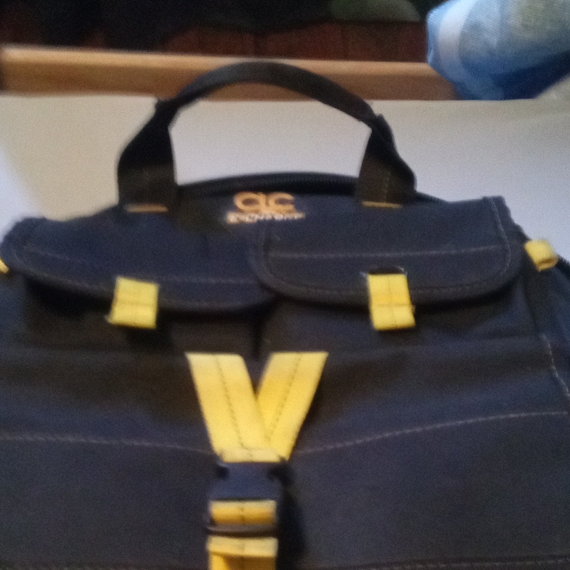 CLC Tech Gear Large Fabric Tool Bag, Blue/Yellow, With Handle