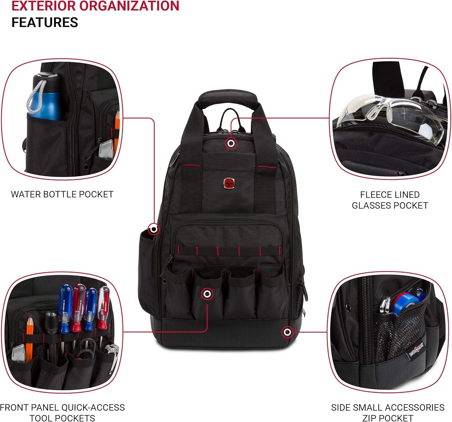 Functional Laptop Backpack in Black – Perfect for Tools, Travel, and School