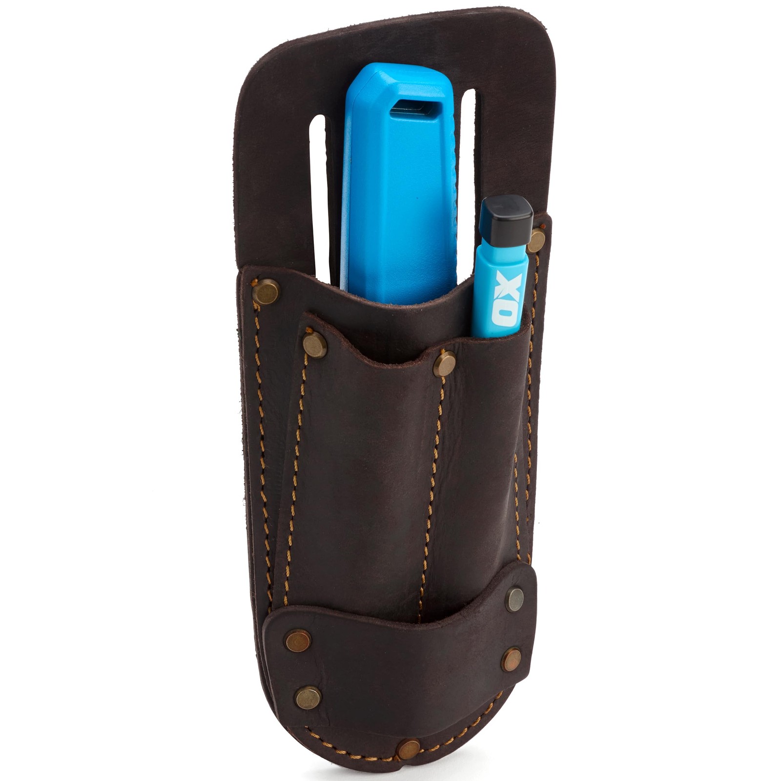 Leather Utility Knife Pouch Heavy Duty Tool Belt Holder Box Cutter Fits 2 Inch