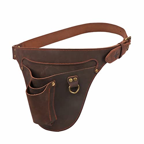 Tourbon Genuine Leather Florist Tool Belt Gardening Bag 42 inches Brown