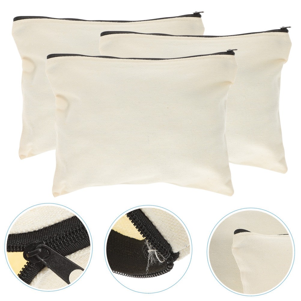 10Pcs Heavy Duty Beige Canvas Zipper Tool Pouch Portable Organizer for Tools
