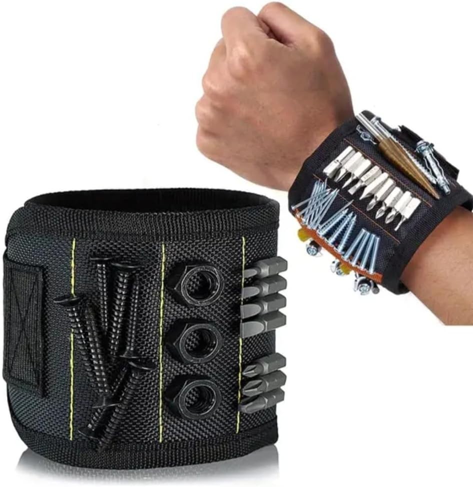 Universal Magnetic Wristband Tool Holder – Organize Screws & Nails Effortlessly