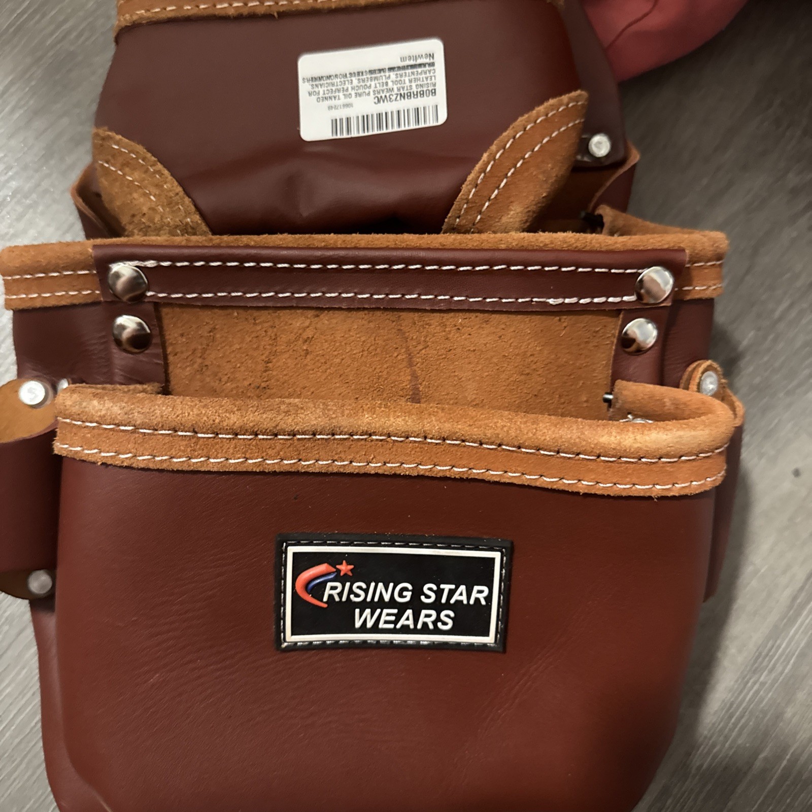 MAROON 100% Leather Tool Pouch with Belt Perfect for Electricians, Crafts, Frame